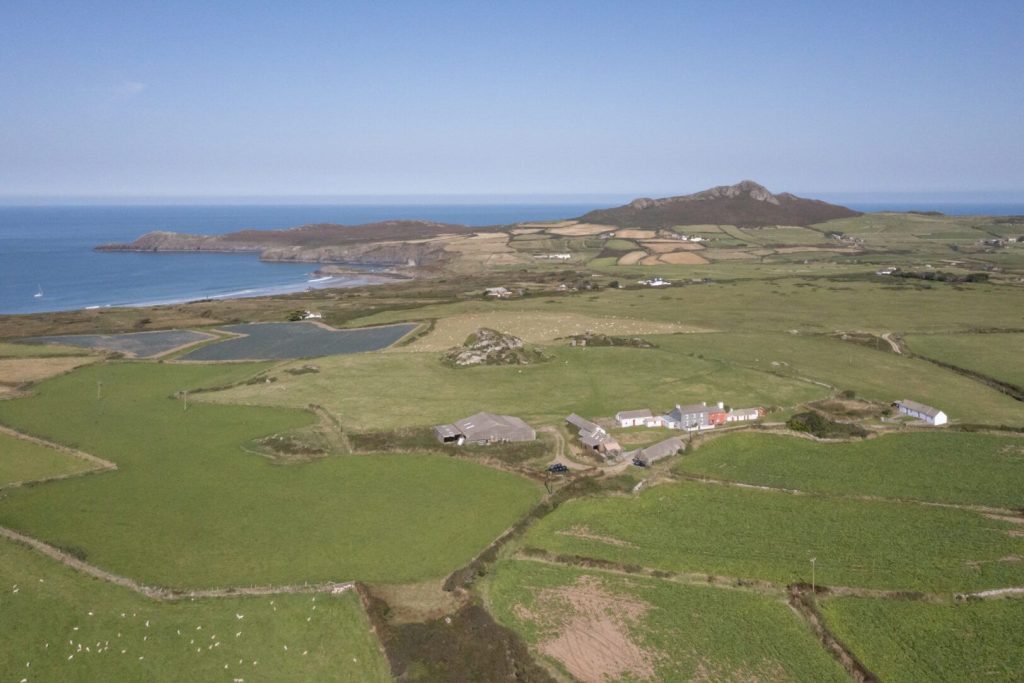 Wdig Farmhouse Near St Davids Aerial View Coast 