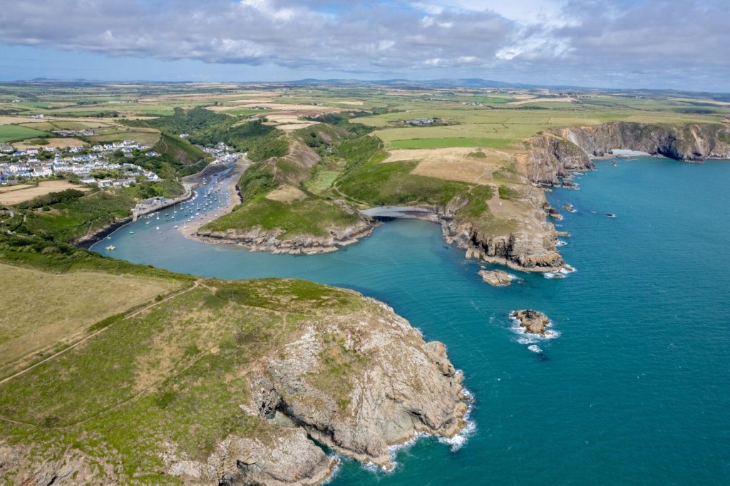 Wdig Cottage Near St Davids Aerial View Coast Path 