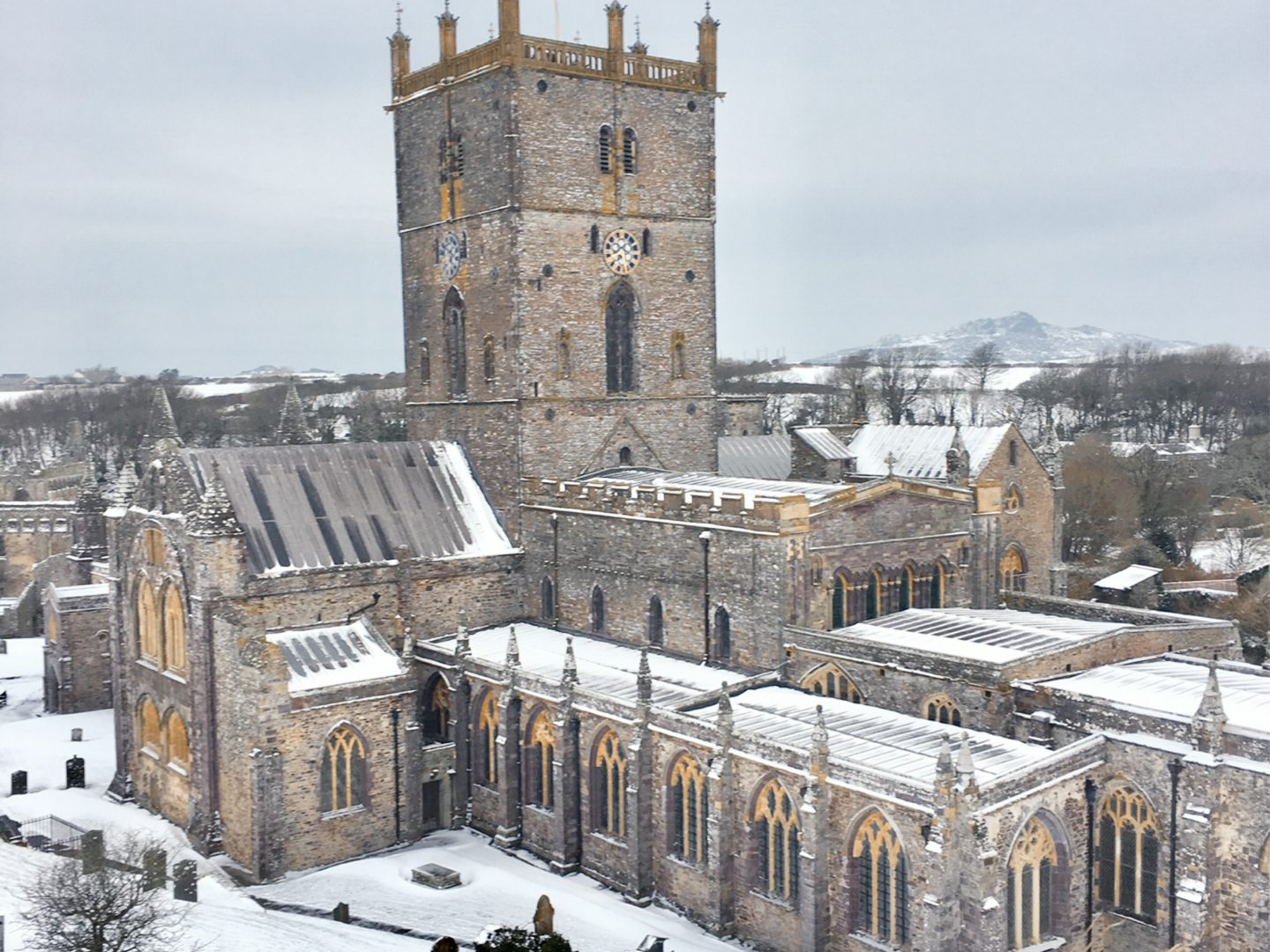 St Davids Cathedral Snow