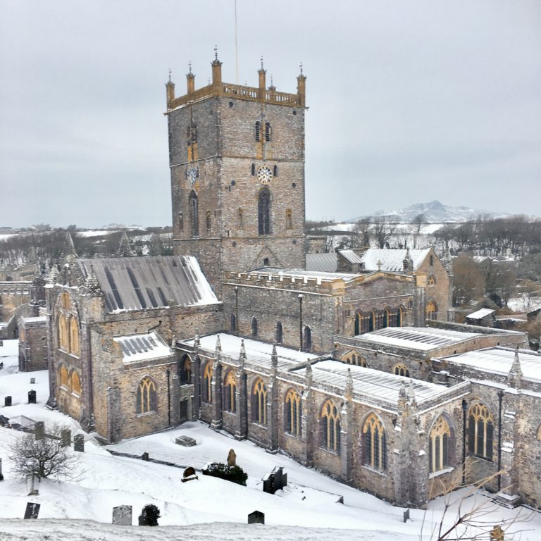 St Davids Cathedral Snow