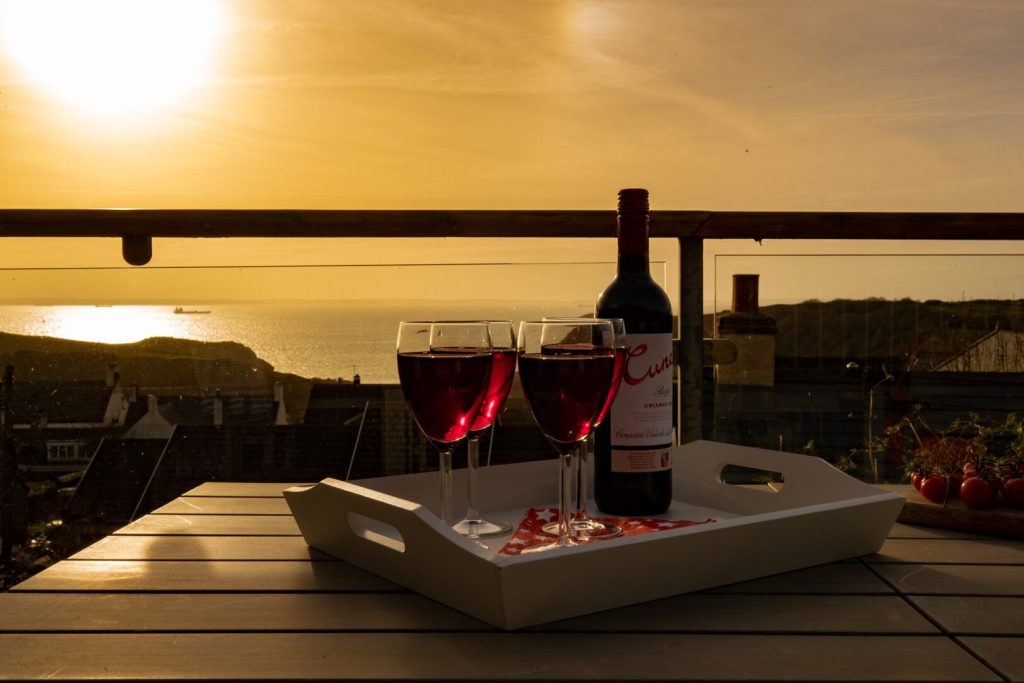 Boathouse Cottage Solva Balcony Sunset