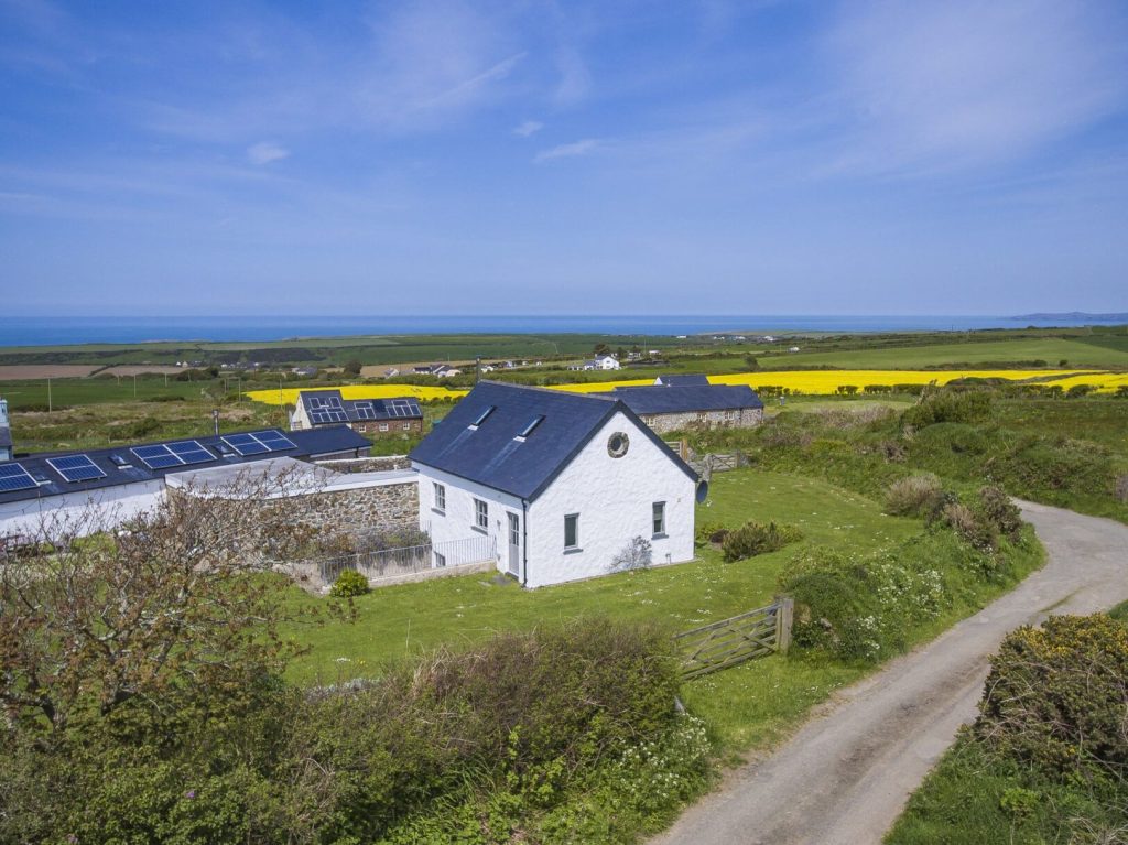 Joyful House Abereiddy Exterior Aerial View 2