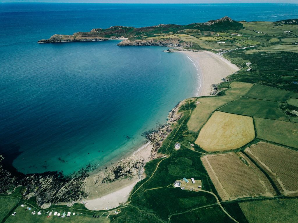 Whitesands Beach St Davids Aerial View
