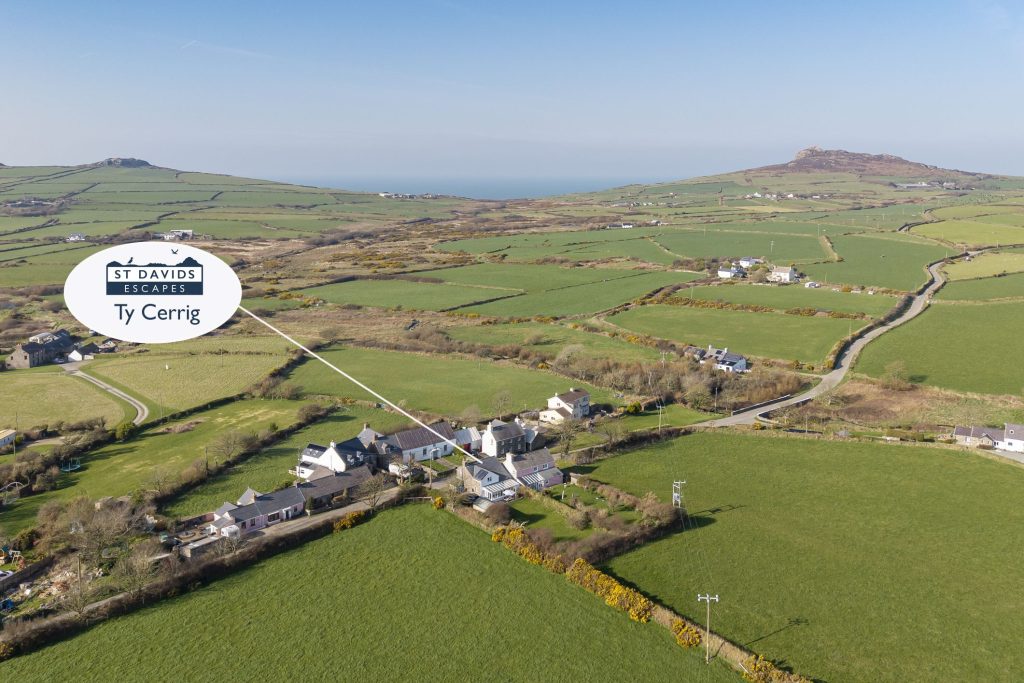 Ty Cerrig St Davids Aerial View and Location